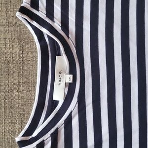 Vince Black & White Striped Tee Sz XXS